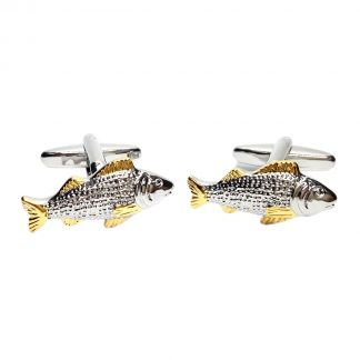 Two Tone Carp Fish Fisherman Cufflinks