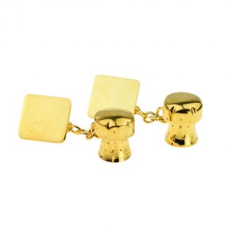 Golden Champagne Cork Wedding & Anniversary Cufflinks