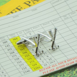 Crossed Golf Clubs & Ball Golfers Cufflinks