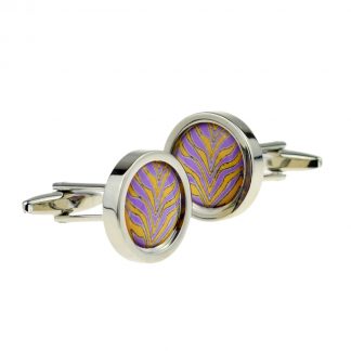 Blue & Golden Animal Print Cufflinks