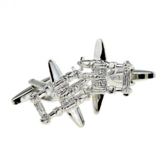 Rhodium Plated Aircraft Cufflinks
