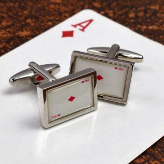 Ace of Diamonds Playing Cards Casino Gamblers Cufflinks