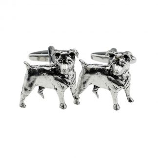 English Made Jack Russell Pewter Cufflinks