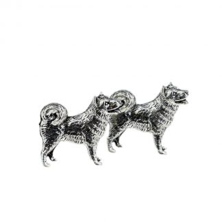 English Made Husky Dog Pewter Cufflinks