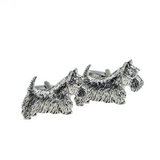 English Made Scottish Terrier Pewter Cufflinks