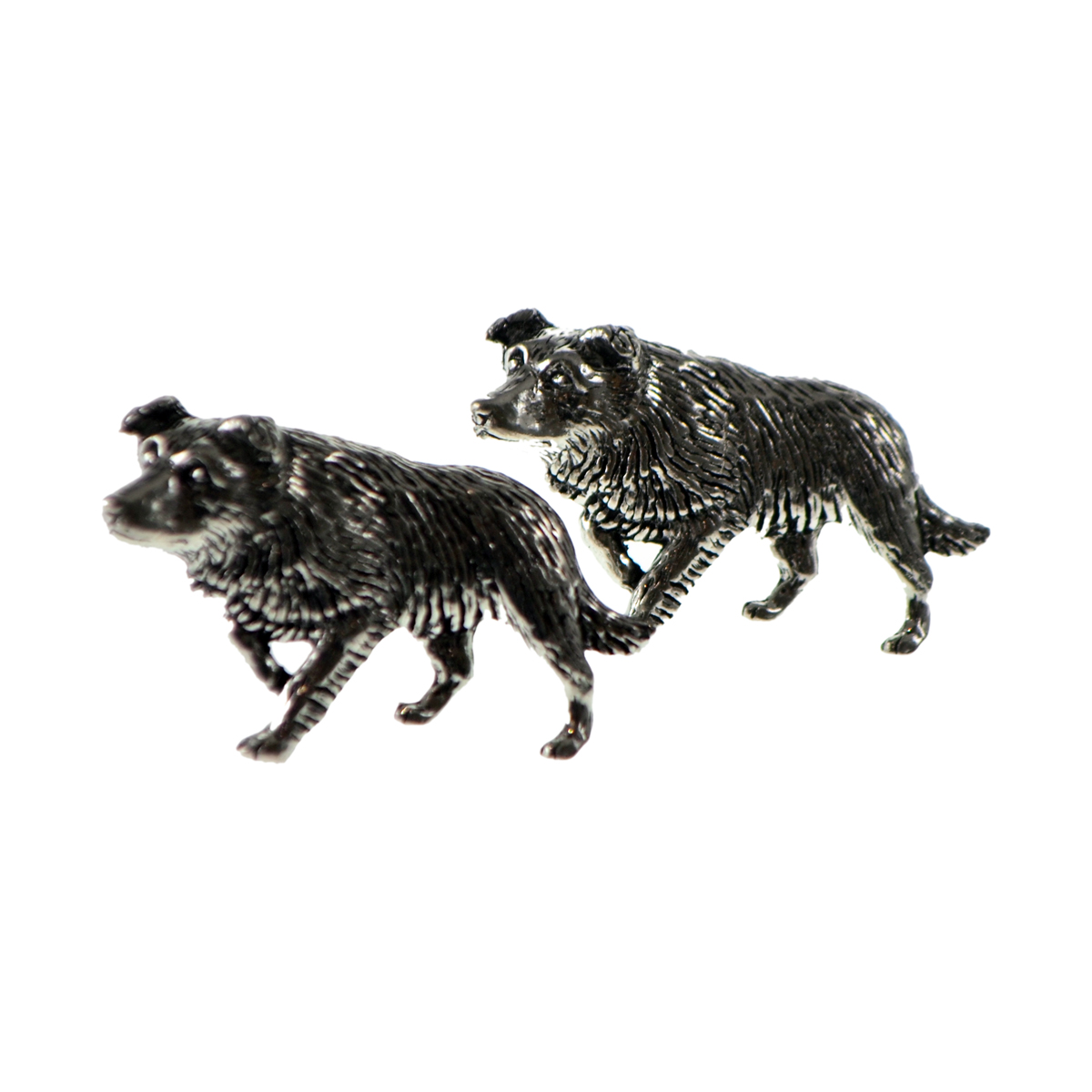 English Made Border Collie Pewter Cufflinks