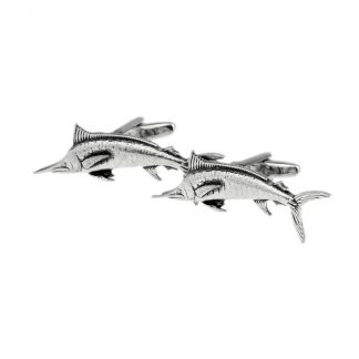 English Made Marlin Pewter Cufflinks