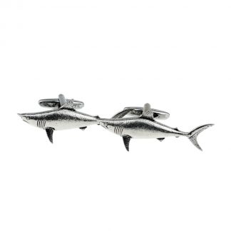 English Made Shark Pewter Cufflinks