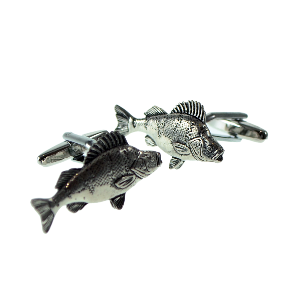 English Made Large Perch Pewter Cufflinks