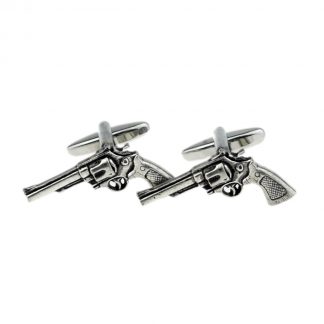 English Made Modern Pistols Pewter Cufflinks