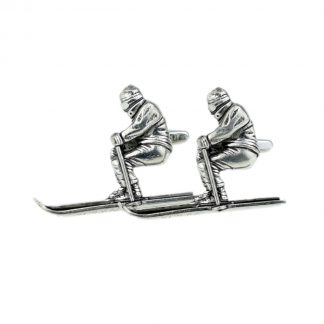 English Made Ski Theme Pewter Cufflinks