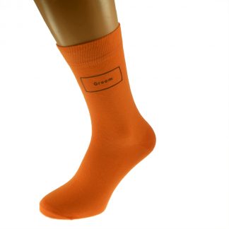 Orange Wedding Roles Vinyled Wedding Socks