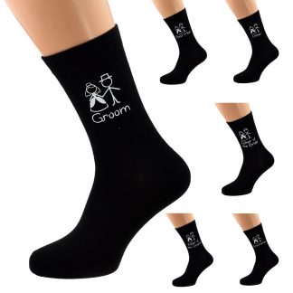 Bride & Groom Figures Mens Wedding Socks