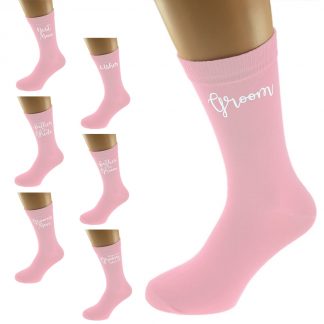 Pale Pink Wedding Socks - Multiple Titles Available