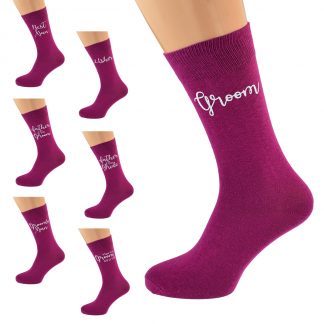 Maroon Cranberry Wedding Socks - Multiple Titles Available