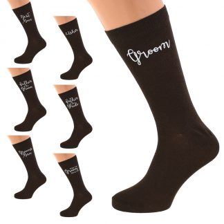 Chocolate Brown Wedding Socks - Multiple Titles Available