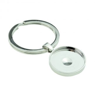 Silver Keyring with Recess for 1p Piece or Farthing Irish 1p (engravable)