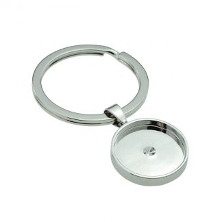 Silver Keyring with recess for halfpence piece (engravable)