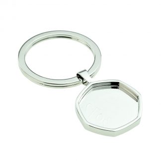 Silver Keyring with Recess for 20p Piece (engravable)