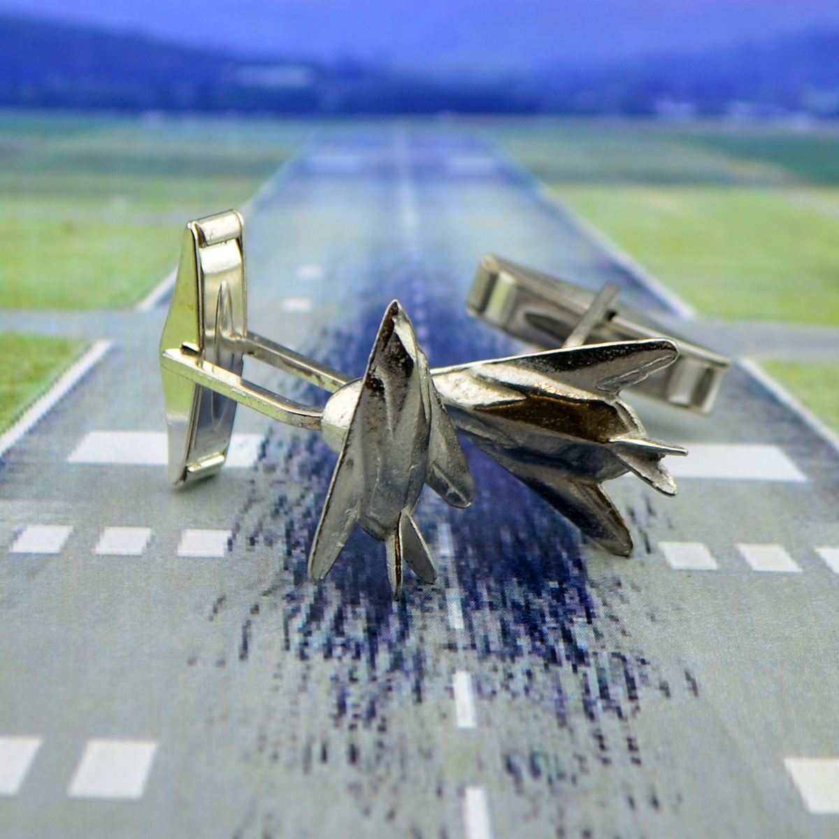 English Made Stealth Fighter Plane Aeroplane Aircraft Pilots Pewter Cufflinks