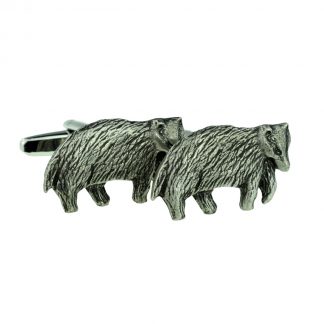 Badger Animal English Pewter Cufflinks