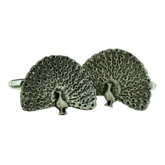 Peacock Bird English Pewter Cufflinks