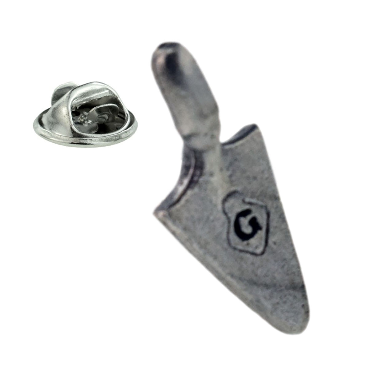 Masonic with G Design Trowel Pewter Lapel Pin Badge