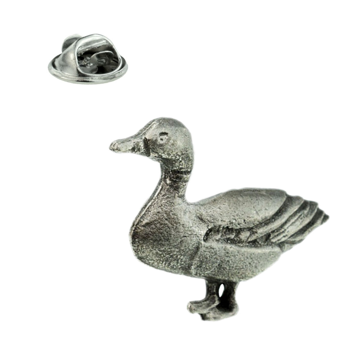 Duck Bird Pewter Lapel Pin Badge