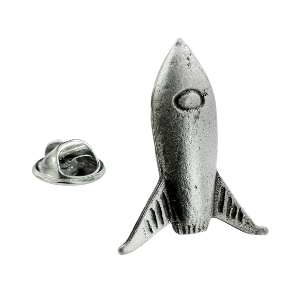 Sky Rocket SciFi Pewter Lapel Pin Badge