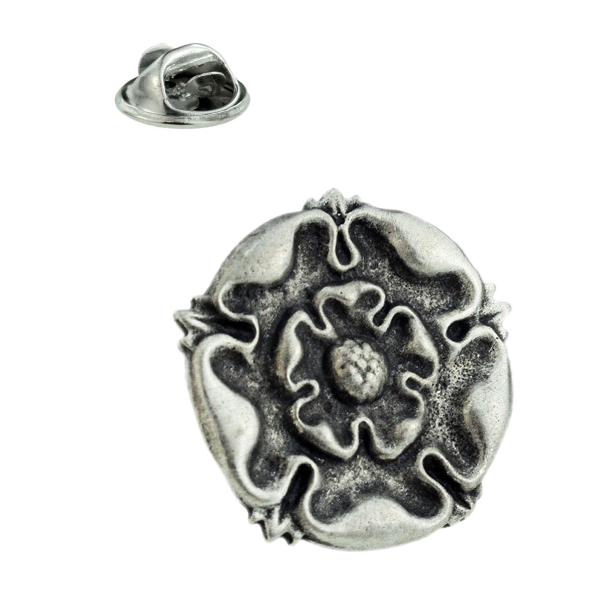 Tudor Rose Pewter Lapel Pin Badge
