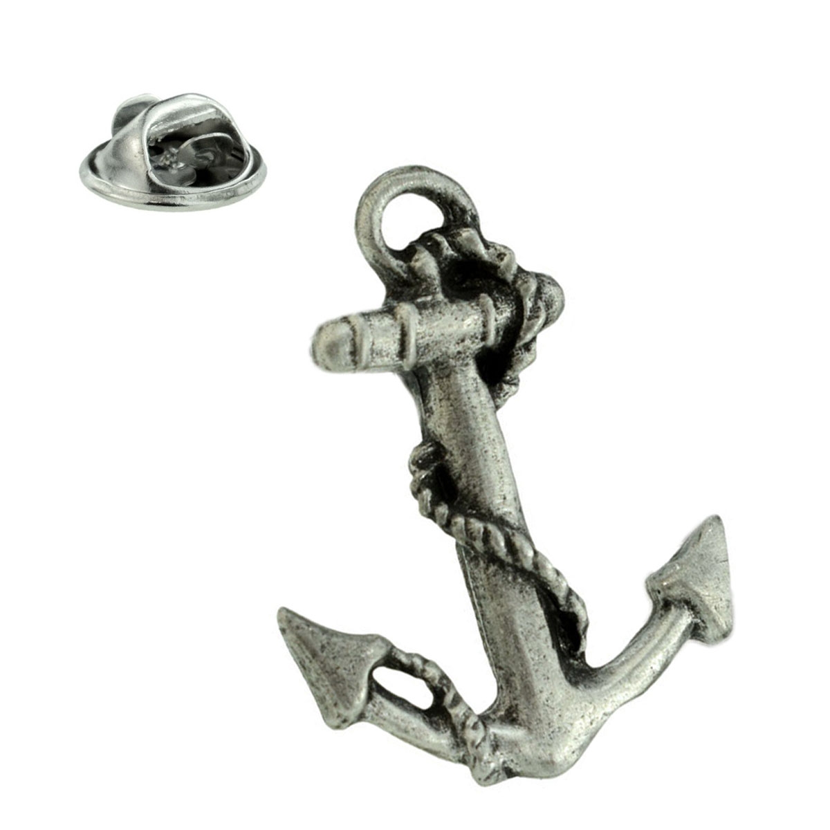 Anchor Sailing Pewter Lapel Pin Badge