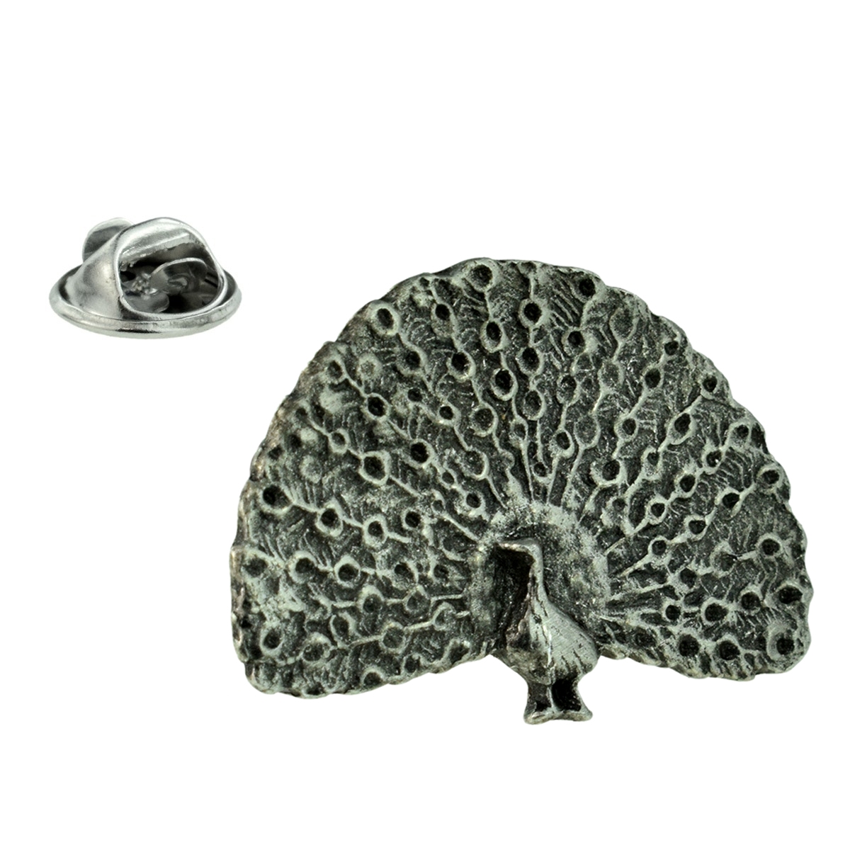 Peacock Bird Pewter Lapel Pin Badge