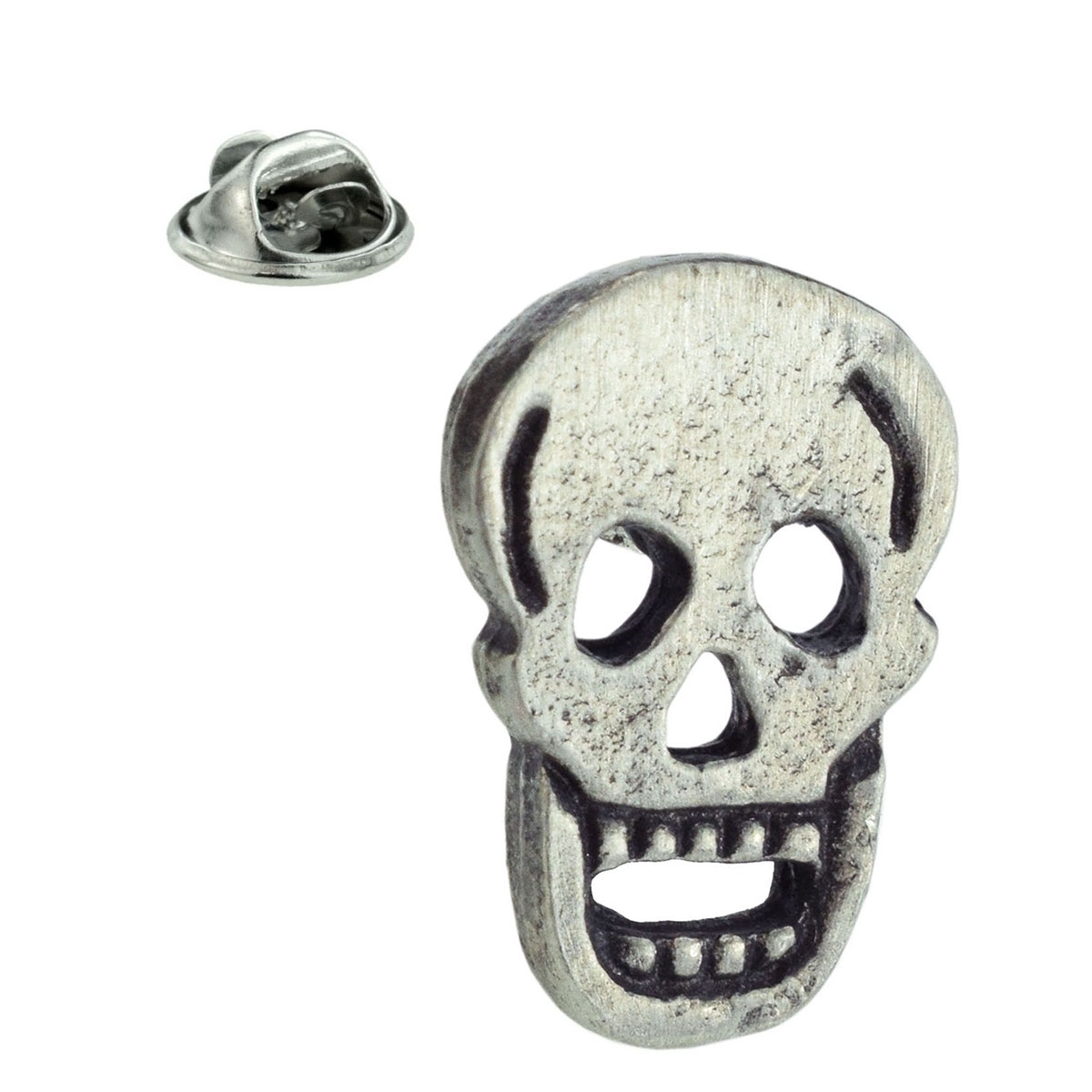 Skull Design Pewter Lapel Pin Badge