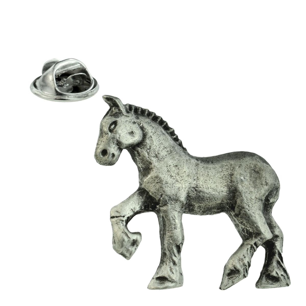 Shire Horse Pewter Lapel Pin Badge