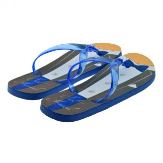 Blue Tux Stye Mens Beach Wedding Flip Flops