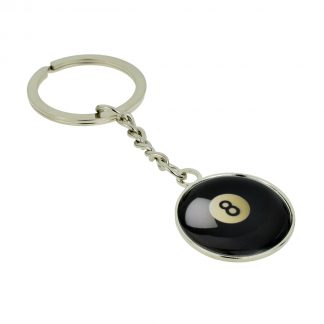 Pool Ball Design Silver Keyring (engravable)