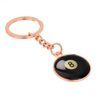 Pool Ball Design Rose Gold Plated Keyring (engravable)