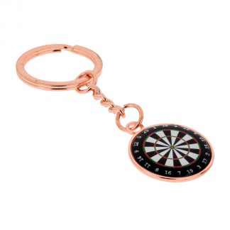 Dartboard Darts Player Design Rose Gold Plated Keyring (engravable)