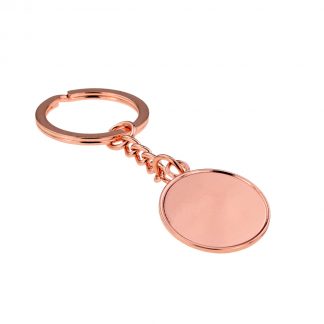 Rose Gold Keyring with round 25mm recess for doming