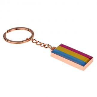 Pansex Flag Design Rose Gold Finish Keyring (engravable)