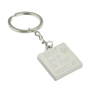 Best Dad in the World Engraved Design Keyring