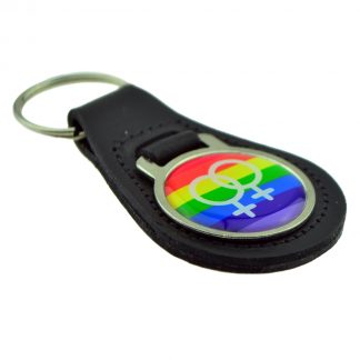 Same Sex Female Sign Ranbow Keyring