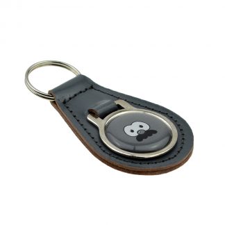 Grey Comedy Moustache Design Keyring
