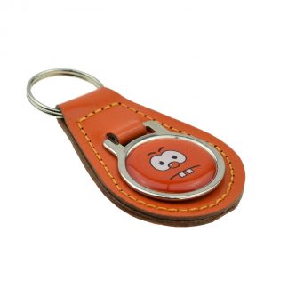 Orange Angry Face Keyring