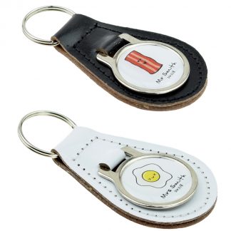 Fun Personalised Egg & Bacon Design His & Hers Keyring Set