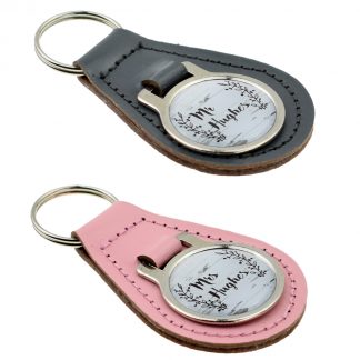 Beautiful Simple Script Design Personalised Mr & Mrs Keyring Set