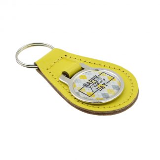 Stylish Patterned Happy Fathers Day Keyring