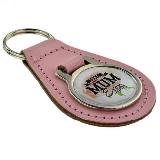 Best Mum Ever Pink Rose Design Keyring