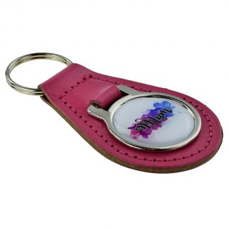 Mum Splodge Design Hot Pink Keyring