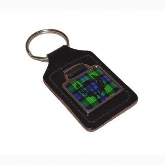 Leather Keyring Scottish Mac Kenzie Tartan Thistle design
